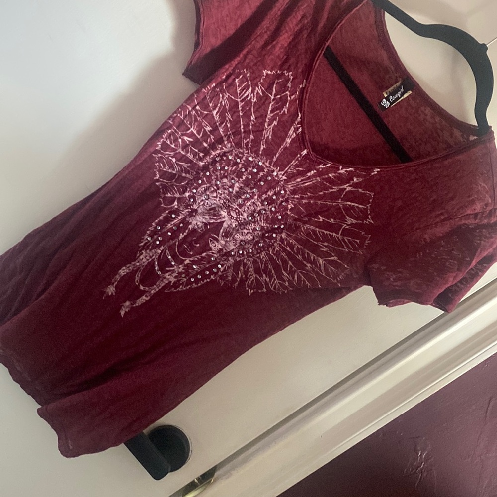Cowgirl burgundy shirt